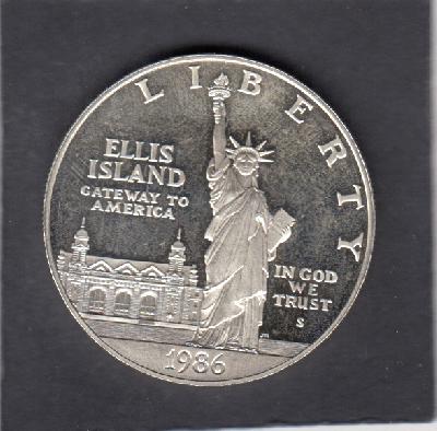Beschrijving: 1 Dollar LIBERTY  ELLIS ISLAND